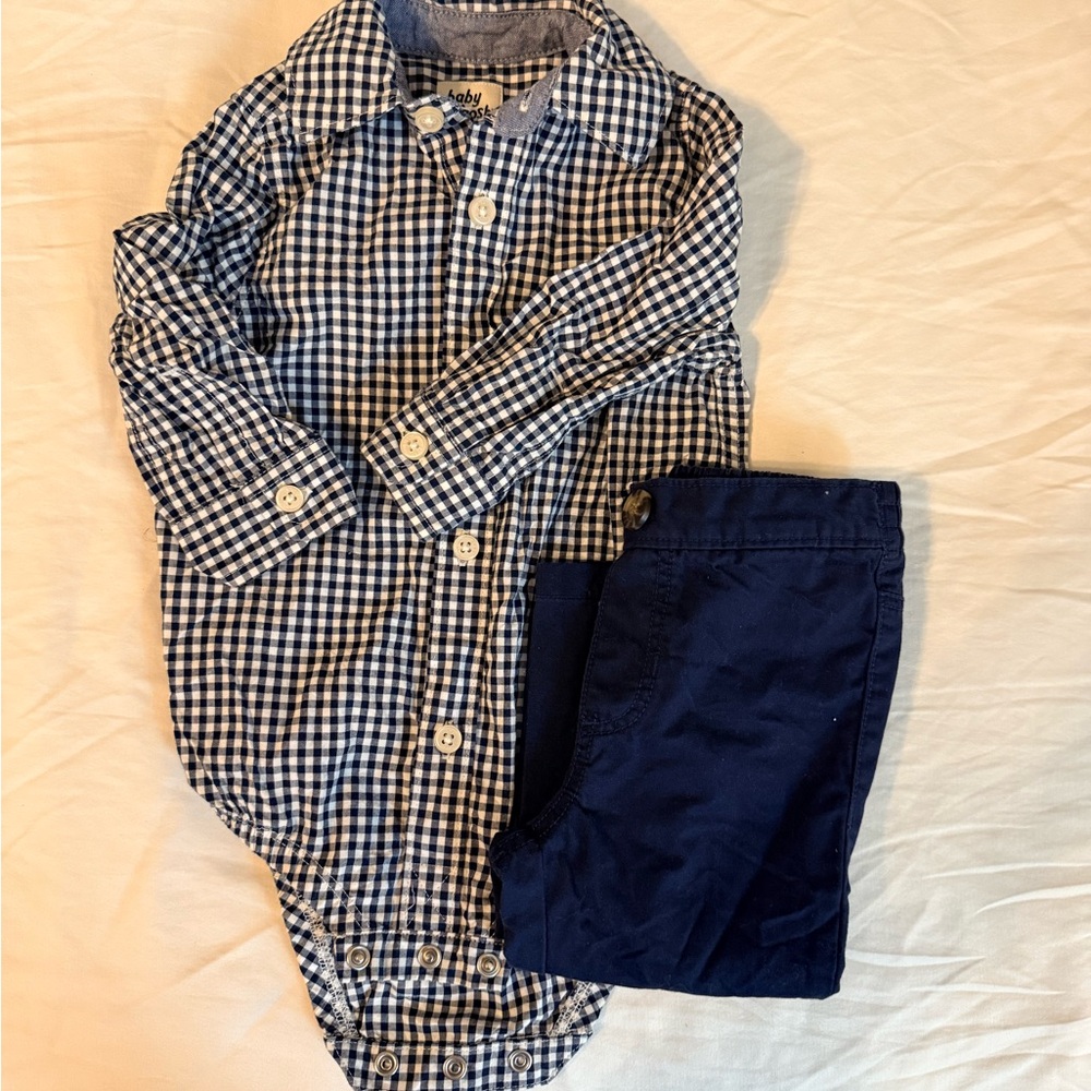 Carter's Blue and White Checkered Baby Set